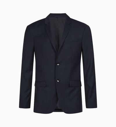 Calvin Klein Ruhák HU102975 | Calvin Klein Fitted Textured Wool Férfi Blézer Sötétkék